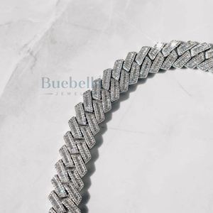 Collar de cadena de eslabones cubanos de 19mm para hombre, joyería de Hip Hop de alta calidad, joyería de moissanita de diamante Baguette de circón 3A, joyería de moissanita - Product Image 6