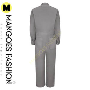 Mono de algodón con cremallera frontal para hombre en gris-Cierre de cremallera, ropa de trabajo al por mayor para la máxima comodidad y durabilidad - Product Image 5