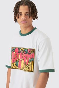 Venta al por mayor personalizado para hombre contraste cuello Puff estampado gráfico Regular Fit camisetas transpirables - Product Image 2