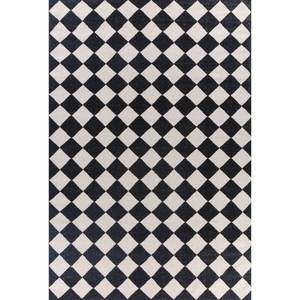 Alfombra Alhambra de Lana Tejida Plana Color Marfil, Diseño Geométrico Aubusson, Hecha a Mano, Rectangular, para Sala de Estar, Dormitorio, para Adolescentes-ADWL-13122 - Product Image 1
