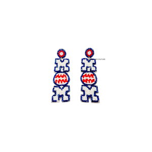 Boucles d'oreilles AP CURATED COUTURE personnalisées, design baseball, strass et perles de verre, pour le jour du sport, boucles d'oreilles pendantes/boucles d'oreilles à clous - Product Image 4