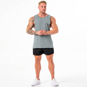 Slim Fit Tank Top for <b>Men</b> Made of Cotton Spandex OEM Gym Wear Custom Logo Comfortable Stretch Private Label <b>Vest</b> <b>Stringer</b> <b>Vest</b> - Product Image 6