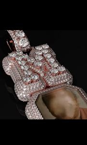 Colgante de Plata 925 Chapado en Oro Rosa Estilo Hip Hop para Hombre, Hecho a Mano con Artesanía Refinada y Materiales de Primera Calidad - Product Image 2