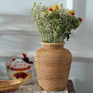 Best Selling Nordic <b>Vase</b> <b>Small</b> <b>Flower</b> Rattan <b>Vases</b> for Table Decoration Center Pieces - Product Image 4