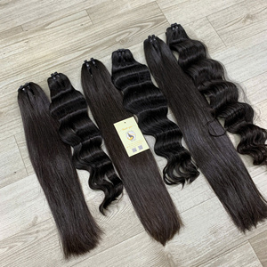 Extensiones de pelo humano vietnamita de grado Remy, trama de pelo virgen negro natural al por mayor, doble estirado, recto, proveedor de confianza - Product Image 1