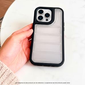 Funda transparente con bordes de color, protector de pantalla de vidrio templado 9D, ergonómico, anticaída, protección completa, kit 2 en 1 ajustable - Product Image 3