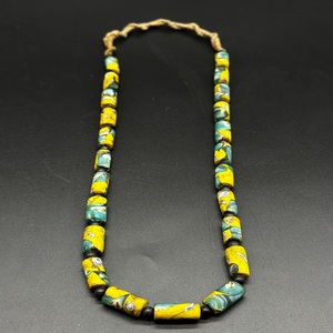Authentique Vintage Africain Commerce Exquis Jaune Bleu Fabriqué À La Main Cristal Lampwork Perles De Verre En Gros En Vrac - Product Image 4