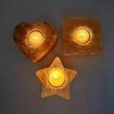 Premium Handmade Himalayan Pink Salt <b>Candle</b> Holder with Star Carved Design for <b>Love</b> Style Natural Home Decor - Product Image 2