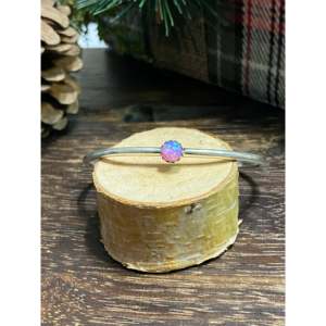 Navajo Pink <b>Opal</b> & Sterling Silver Cuff <b>Bracelet</b> Handmade Fashion Accessory - Product Image 1