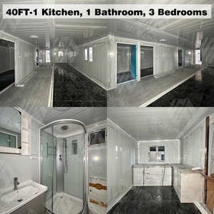 Maison préfabriquée moderne et robuste, hôtel modulaire de luxe, maison conteneur préfabriquée de 40 pieds, maisons à 4 chambres avec <span class=keywords><strong>garage</strong></span> - Product Image 5