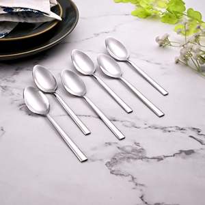 Morning Shine 304 Stainless Steel Mirror Polish <b>Coffee</b> <b>Spoons</b> Set 6 Long Handle Dessert <b>Spoons</b> 10ml Capacity for Party Cafe Use - Product Image 1