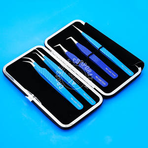 Volume outil d'extension de cils Fiber Tips Extension de cils Pince à épiler Diamond Grip Boot pince à épiler à pointe droite Acier inoxydable japonais - Product Image 6