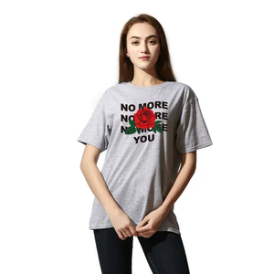 High Quality Women's Casual Blank Custom T-Shirt 100% Cotton Silk <b>Screen</b> Printing - Product Image 3