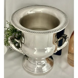 Vintage chai rượu vang mát ice <span class=keywords><strong>Bucket</strong></span> cho Ice <span class=keywords><strong>Cube</strong></span> Bar uống bia nước giải khát lưu trữ xô bạc màu - Product Image 4