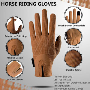 Nouveauté, best-seller, gants d'équitation en cuir d'hiver à doigts entiers, personnalisables, unisexes, de haute qualité, antidérapants, logo personnalisé - Product Image 6