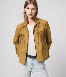 Chaqueta de Cuero Genuino para Mujer, Estilo Motero Acolchado, Transpirable, a la Moda, para Looks Casuales y Formales - Product Image 2