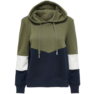 Sudadera con capucha de lana de mezcla de algodón para mujer Sudadera con capucha de peso medio con decoración de insignia y logotipo frontal - Product Image 1