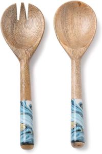 Customized logo Good Price Acacia Wood Designer <b>Spoon</b> Shallow <b>Salad</b> Servers Wooden <b>Salad</b> <b>Spoon</b> & Fork Set Best Designer Piece - Product Image 5