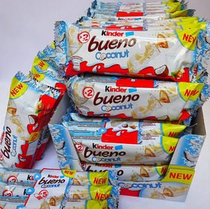 Precio de Fábrica Kinder Bueno Chocolate Blanco con Coco en Escamas 39g, Delicioso Snack Bar, Paquete de 30, Dulces Premium para Regalos - Product Image 2