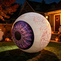 Décorations d'Halloween Géantes Gonflables en Forme d'Œil - 1m/3.3ft, 2m/6.6ft, 3m/10ft, 4m/13ft - Œil Gonflable Imprimé Effet Sanglant - Accessoire d'Horreur