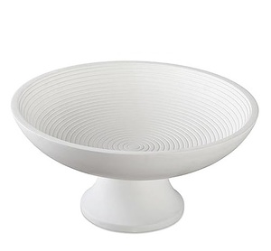 Frutero con acabado pulido natural de madera de acacia impreso hecho a mano, frutero decorativo de la India. - Product Image 4