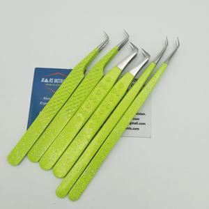 Pinzas para pestañas de acero inoxidable de 90 grados sostenibles de alta calidad con revestimiento de polvo amarillo y herramienta de Punta puntiaguda - Product Image 3