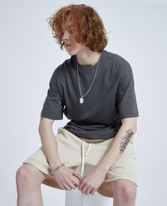T-shirt pour homme 100% coton personnalisé impression personnalisée coupe ample col rond épaule tombante conception adulte t-shirt vierge personnalisé vente en gros - Product Image 2