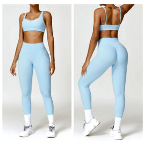 Womens Intimates Gym Fitness Yoga Set High Waisted Peach Butt Lifting Leggings Workout Long <b>Tight</b> Pants Sports Bra - Product Image 3