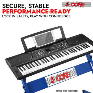 Soporte de Teclado de 5 Niveles Ajustable, Estilo Z, Metálico, para Piano Eléctrico, Capacidad de 330 lb, Plegable - Product Image 6