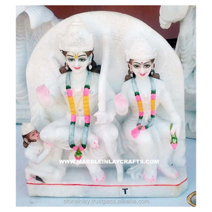 Madrana de mármol blanco indio de alta clase, árbol Ram, SIDA, Ji Idols, hermoso aspecto dorado, Murti Ram, Seeta, adoración hecha a mano - Product Image 1