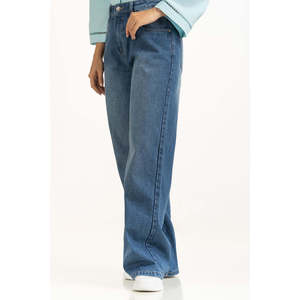 กางเกงยีนส์ทรงบาร์เรลฟิตขากว้าง WM-JNS-SS25-009 สไตล์แฟชั่นเรียบง่าย - Product Image 6