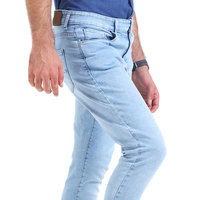 Jeans de Mezclilla para Hombre, Corte Recto, Estilo Casual, Ligeros, Lavados, con Logotipo Personalizado, Detalle de Botones, Transpirables