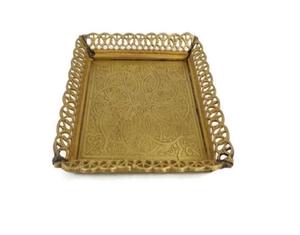 Plateau de service en métal de couleur noire personnalisé restaurant maison dessus de table plateau de service alimentaire plateau en métal rectangulaire avec poignée - Product Image 6