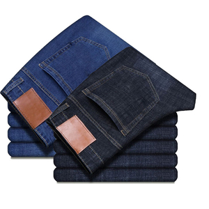 Pantalon de travail slim personnalisé pour hommes taille plus grande taille haute élastique résistant à l'usure denim noir marque de gros taille droite pour - Product Image 3