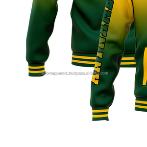 Streetwear tendance pour hommes veste universitaire en laine personnalisée en gros MCACVJ-159 col montant broderie placement sur le devant - Product Image 5