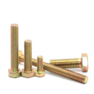 Pernos Hexagonales M10x20mm M12x20mm de Acero al Carbono DIN933, Zincados Amarillos y Galvanizados en Caliente, Grados 8.8 6.8 12.9 10.9 <span class=keywords><strong>DIN931</strong></span> - Product Image 1