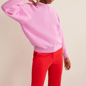 Sweat-shirts surdimensionnés pour femmes en coton 100% de haute qualité, manches raglan, imprimés personnalisés, broderie sur le devant, coupe ajustée - Product Image 4