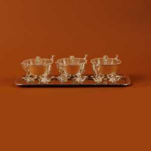 Handmade German Silver Plated Peacock <b>Elephant</b> Bowl Luxury Oriental Decoration Polished and Handmade Wedding Gift Set of 3 - Product Image 1