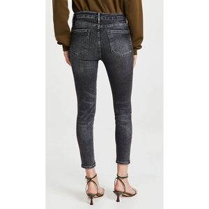 FRAME Le One Hughes Jeans Skinny a Vita Alta Taglia 2, Pantaloni in Denim Traspirante Elasticizzato con Vita Bassa e Stile Utility Baggy - Product Image 3