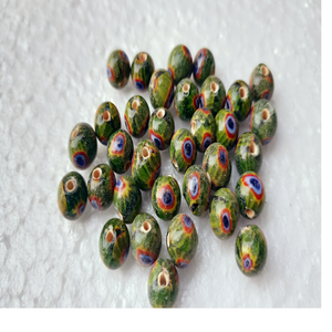 Cuentas de Vidrio Millefiori Amarillo Lima de 12 mm Hechas a Medida (Cristal y Lampwork) para Diseñadores de Joyas y Tiendas de Cuentas - Product Image 1