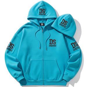 100% coton unisexe manteau d'hiver zippé élégant sweat à capuche surdimensionné avec motif solide personnalisable sweat-shirt respirant pour hommes - Product Image 1