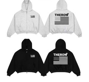 Sweat-shirt sans manches unisexe 100% coton 330GSM |   Style streetwear à double fermeture éclair et blocs de couleur |   Impression Puff Écologique (ODM) - Product Image 4