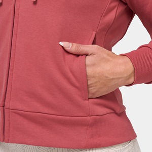 Sweat-shirt à capuche pour femmes, sweat-shirt à capuche zippé à prix abordable, style hip hop, respirant, léger, de couleur unie, vente en gros - Product Image 5