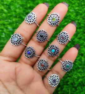 La Mayoría de tendencias, venta al por mayor, anillos de moda, mezcla de piedras preciosas naturales, joyería de plata de ley chapada en oro rosa resistente al agua para fiestas - Product Image 5