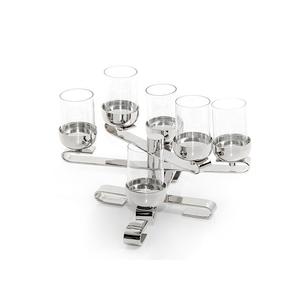 Bougeoir fait main de 6 bras de bougeoir de nickel d'acier inoxydable de couleur argentée pour l'usage d'intérieur et extérieur - Product Image 1