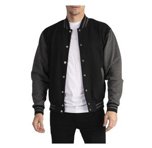 High Quality Custom Winter Men's Varsity Jackets Thin Canvas Material <b>Stand</b> Collar Embroidered Print Wholesale - Product Image 1