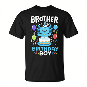 T-shirt promozionale coordinata per la famiglia con l'axolotl fratello del compleandante, per occasioni speciali - Product Image 3