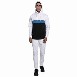 Sweats à capuche multicolores de qualité supérieure pour hommes à manches longues vêtements d'hiver couleur contrastée manches longues sweats à capuche Slim Fit pour garçons - Product Image 5