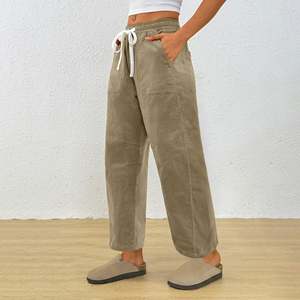 Pantalones Cargo Cómodos para Mujer, Corte Holgado, Pierna Recta, Casuales, Cintura Media - Product Image 4