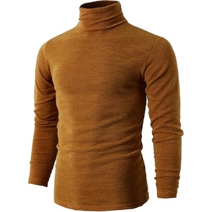 Pull en tricot anti-rides pour hommes, coupe ajustée, anti-rétrécissement, respirant, col rond en polyester avec logo sur le devant - Product Image 3